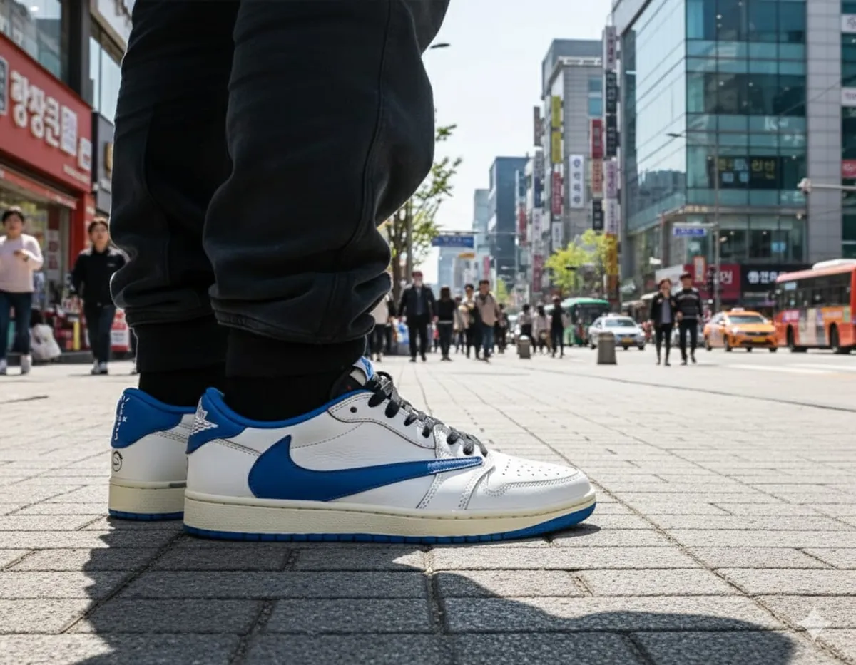 Tênis Air Jordan 1 Low OG Travis Scott x Fragment 2025 On Feet