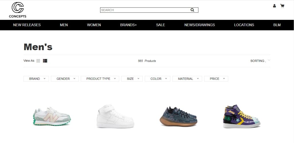 LIST SNEAKER STORES ONLINE