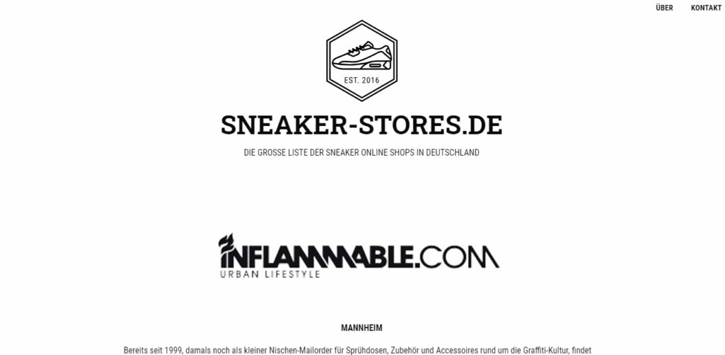 LIST SNEAKER STORES ONLINE