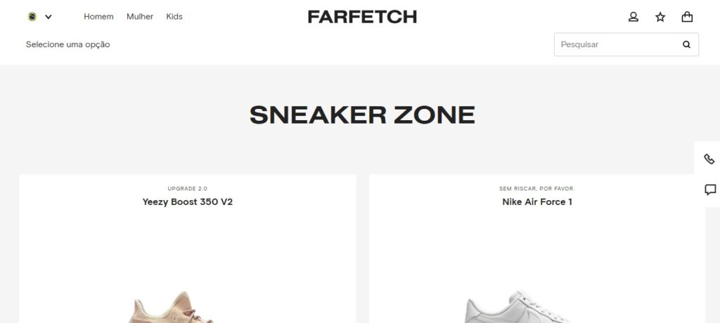 Farfetch site confiável para comprar tênis originais masculino, feminino e infantil  