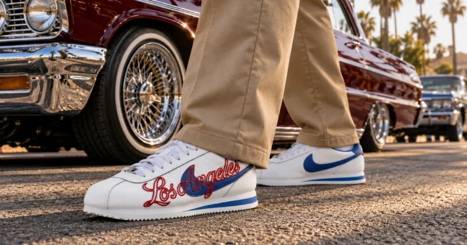 Nike Cortez los angeles on feet em LA lowrider cultura