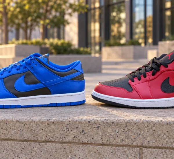 Nike Dunk Low vs Air Jordan 1 Low comparação entre modelos