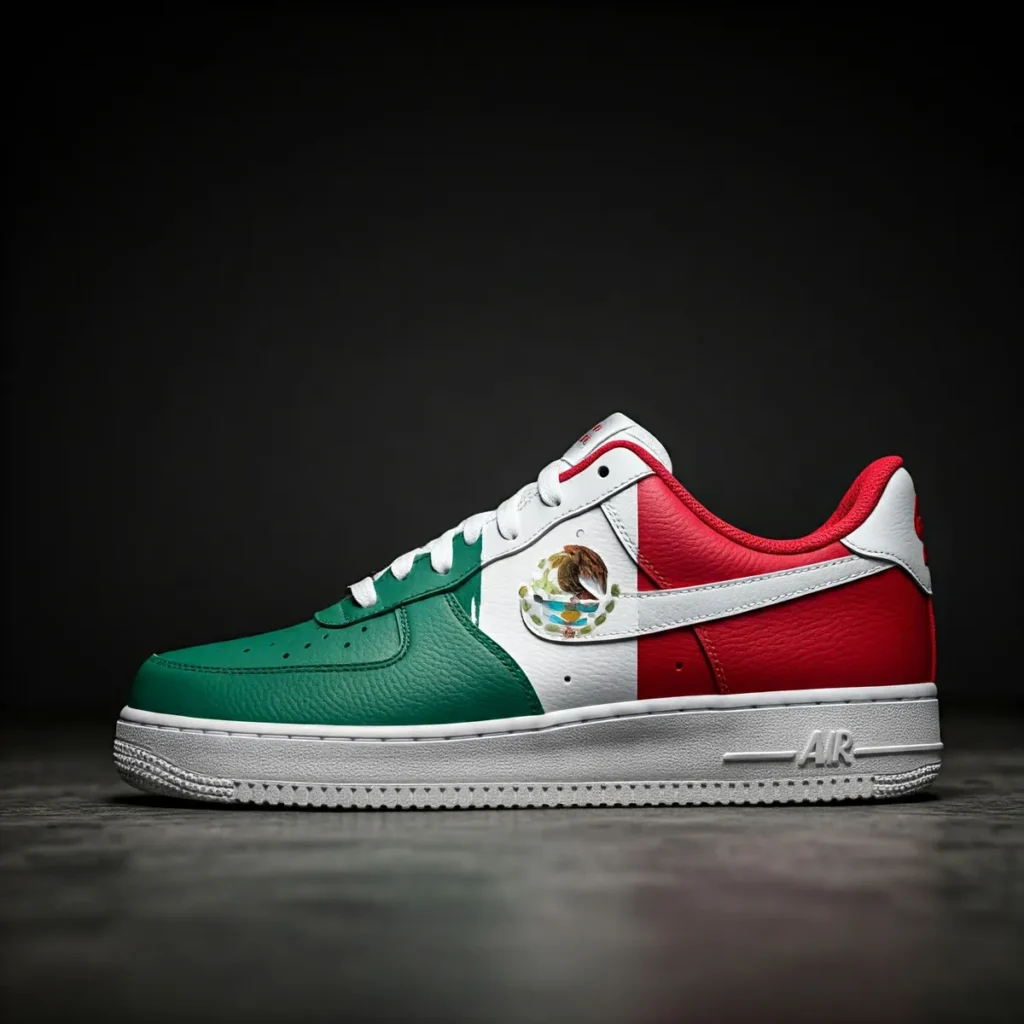 Nike Air Force x México El Nike Air Force 1 pegó duro en México más o menos a finales de los 90 y principios de los 2000, aunque ya llevaba rato siendo un ícono en otros lados, como en Estados Unidos. Originalmente lanzado en 1982 como un tenis de basquetbol, en México no fue hasta que la cultura hip hop y el streetwear empezaron a agarrar fuerza que estos tenis se hicieron un must. La onda urbana, con su mezcla de música, moda y actitud, llegó fuerte a las ciudades grandes como la CD Chilaquil (o sea, la Ciudad de México), Guadalajara y Monterrey, y el Air Force 1 se volvió el favorito de la banda que quería verse rifada.
