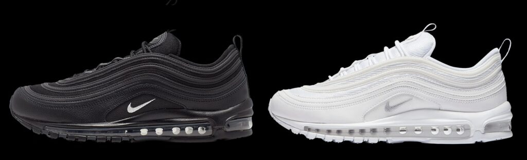 Por el contrario, las siluetas para correr como Air Max 95, 97,98 y Air VaporMax usan unidades AIR ubicadas en la parte delantera del pie y el talón para amortiguar las áreas de alta presión durante el deporte o el uso diario.