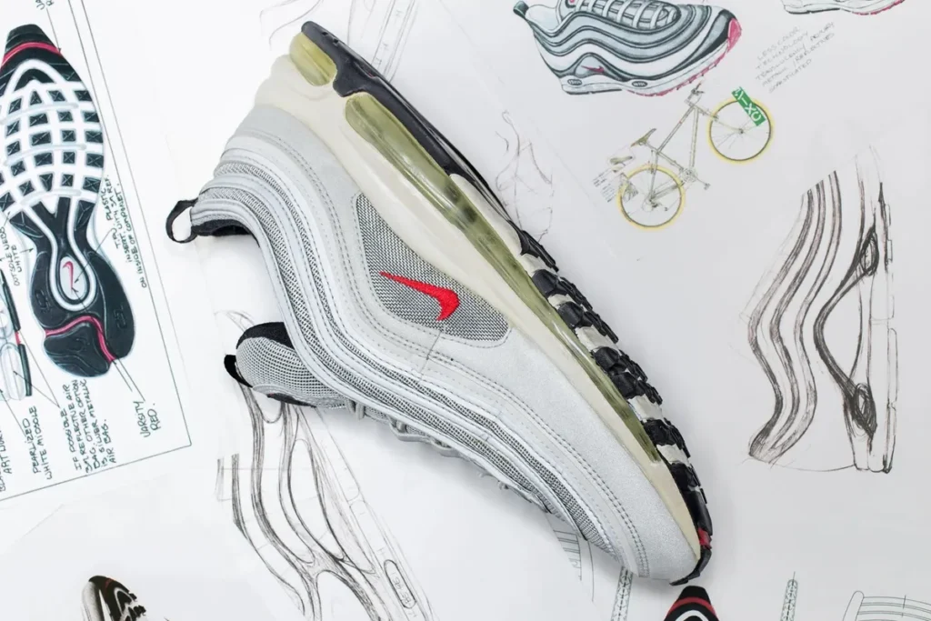 The OG colorway of the Air Max 97, inspired by the metallic sheen of bicycles