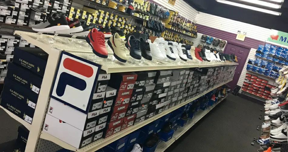 Various Fila sneakers and products at Berger Sports in Miami