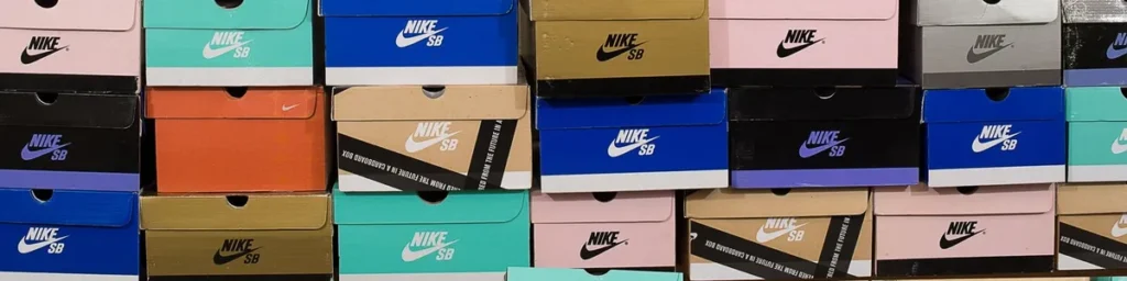 Colorful boxes of classic Nike SB Dunks