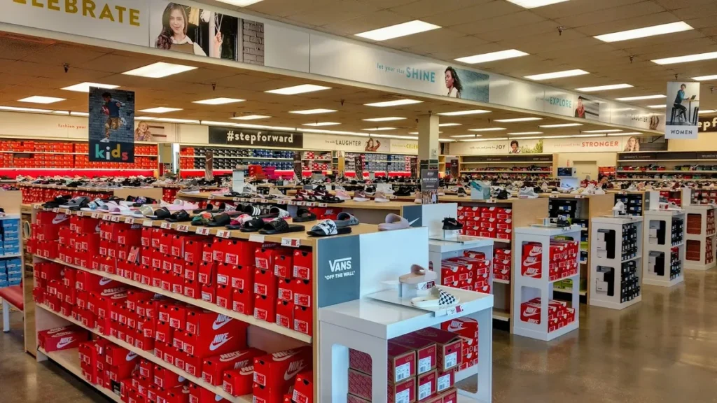 Inside view of Famous Footwear on International Drive