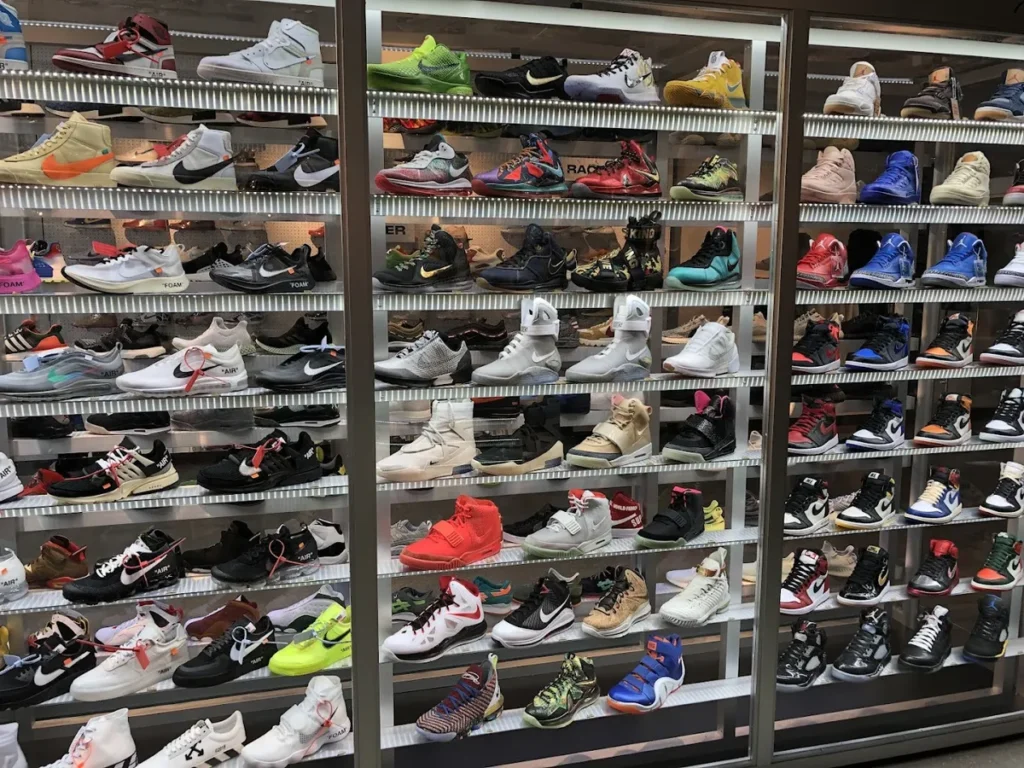 Is Flight Club Legit? Your Ultimate Guide to Buying Sneakers Safely Flightclub store Shelf at the Flight Club Miami store displaying hundreds of rare sneakers