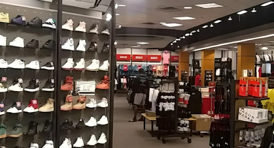 Shelves of shoes at Footaction in Miami
