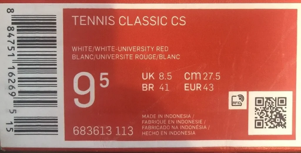example of a Nike label with the CS acronym
