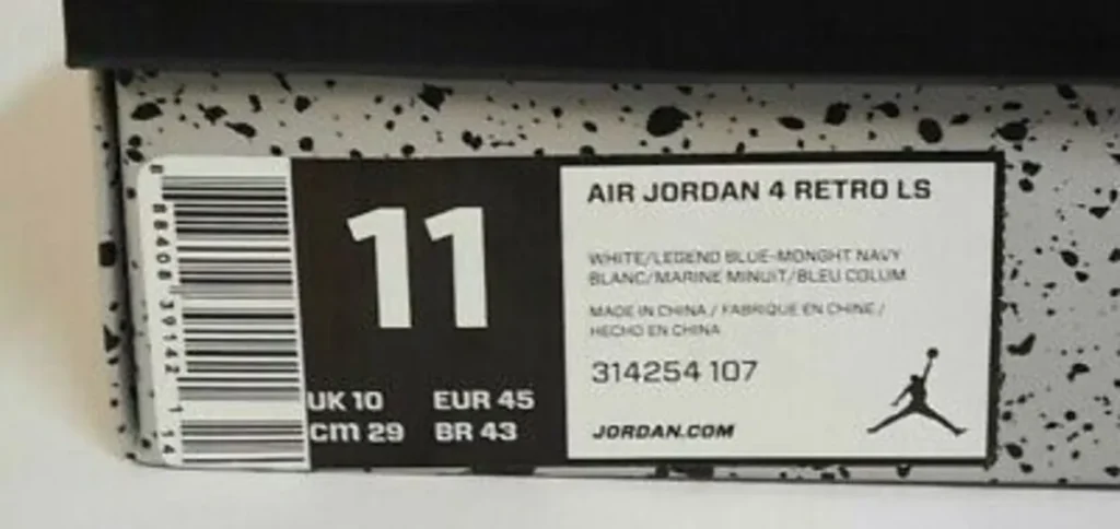 example of a Nike label with the LS acronym