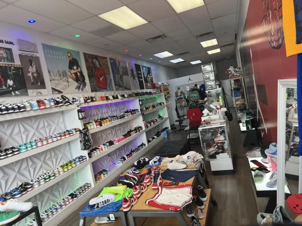 Inside view of RetroFlowkicks LLC Sneaker & Urban Wear Shop in Orlando