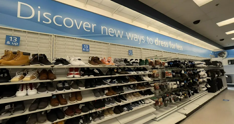 Shelves with various shoes at Ross Dress for Less in Miami