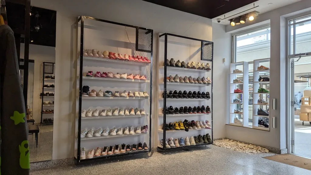 Shelves inside Sneaker Sicarios in Orlando