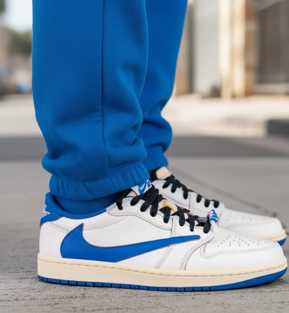 Air Jordan 1 Low OG Travis Scott x Fragment 2025 on feet