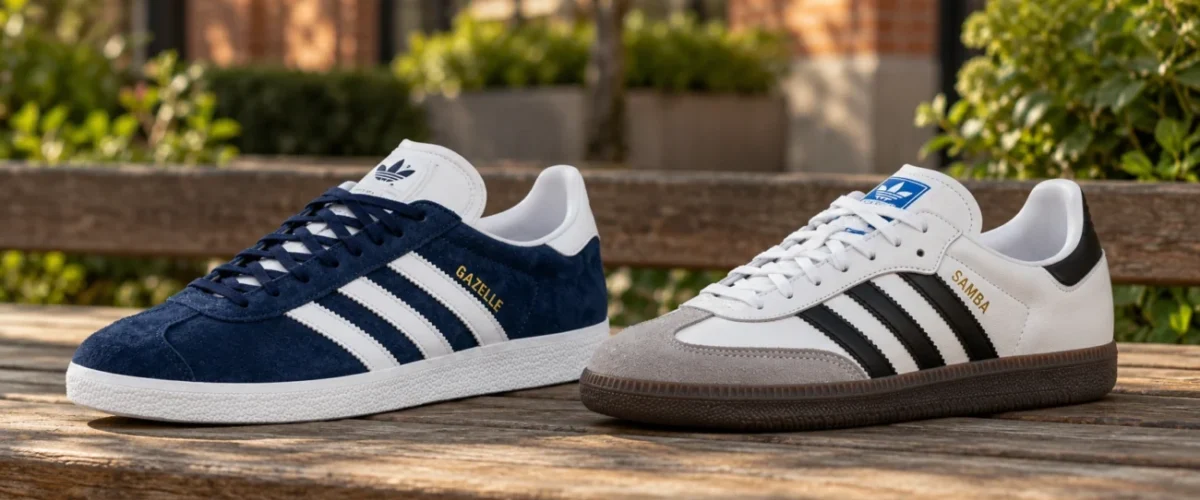 adidas samba vs gazelle textura ajuste e detalhes de cada um 90sneakers com