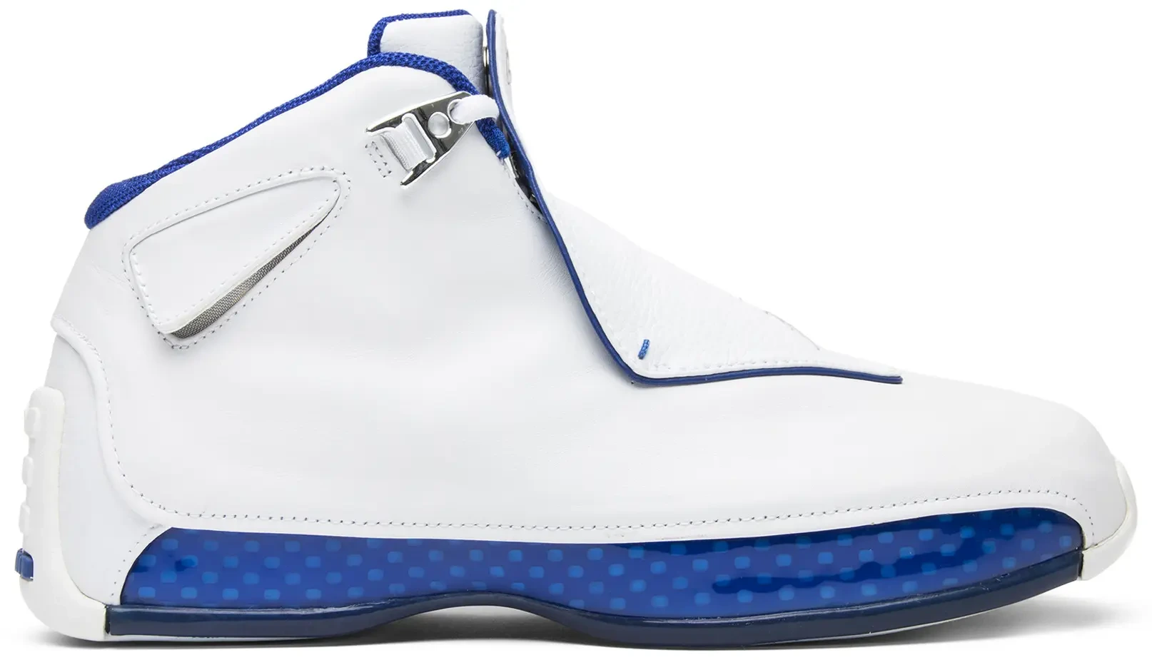 Air Jordan 18 White Metallic Silver Sport Royal, 2003 edition