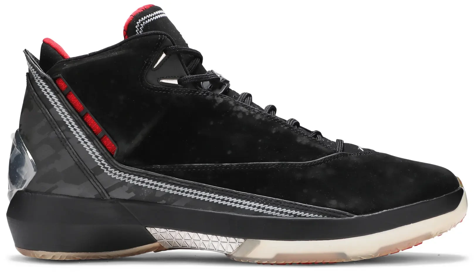 Air Jordan 22 Black Varsity Red Metallic Silver, 2007 edition