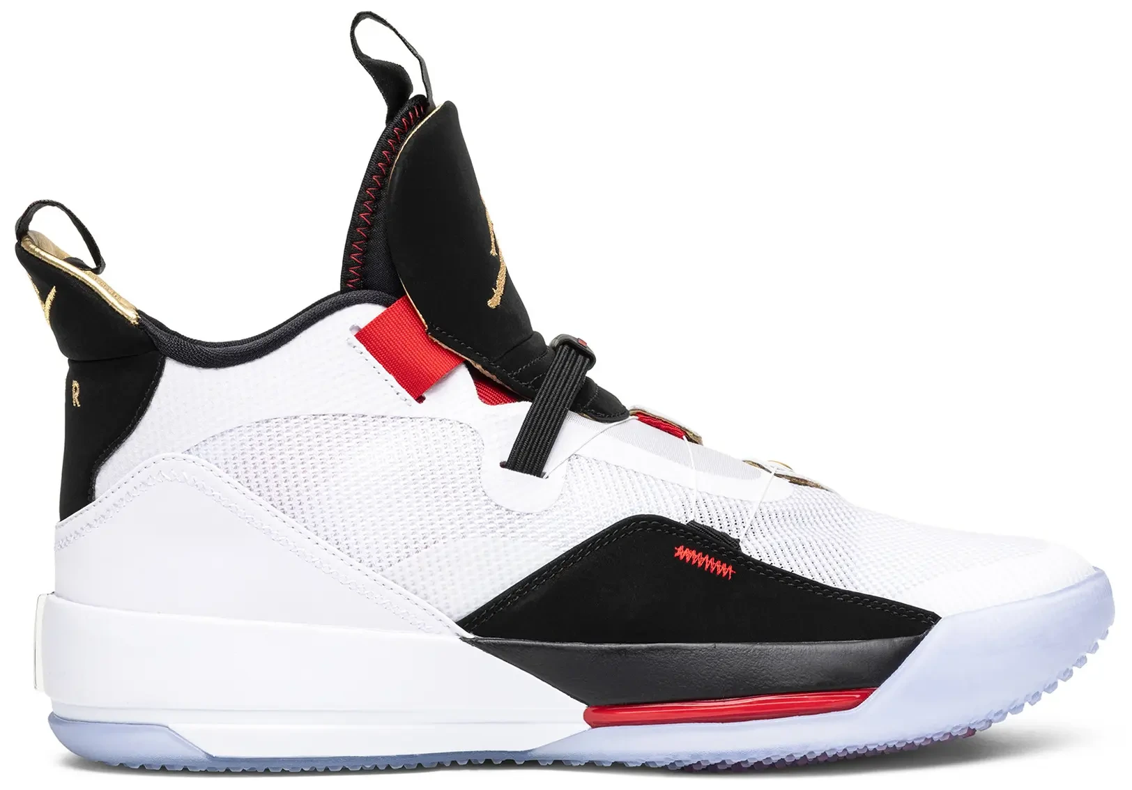 Air Jordan 33 Future of Flight White Metallic Gold Black Vast Grey, 2018 edition