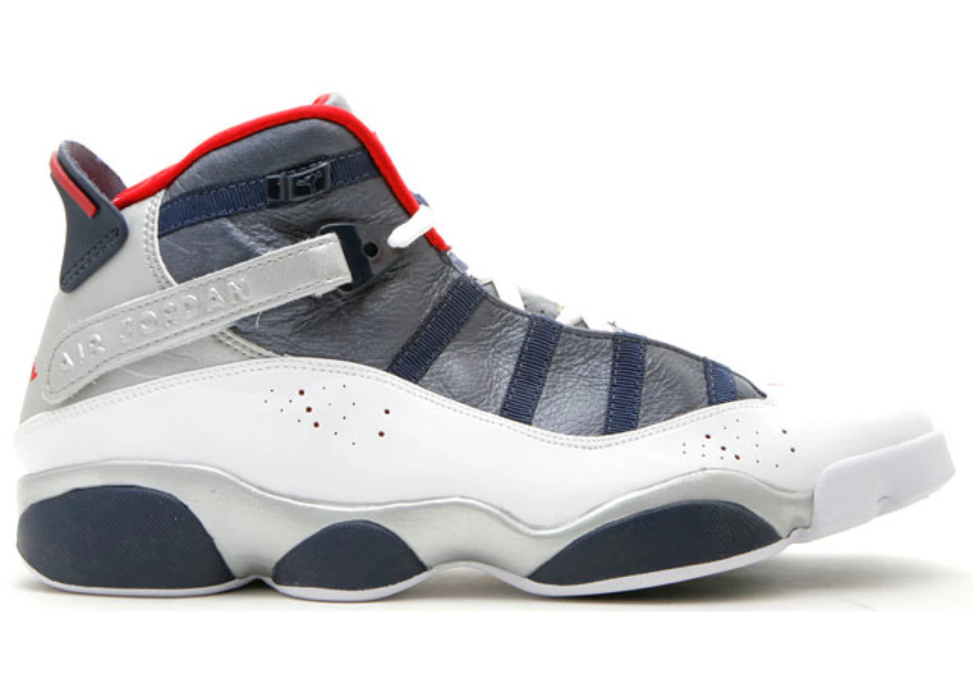 Jordan 6 Rings White / Varsity Red / Midnight Navy / Metallic Gold (Olympic), 2008 edition